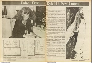 "Take Five...Rykiel's New Concept" appeared in WWD on October 7, 1970.