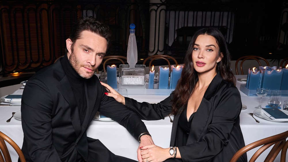 Ed Westwick and Amy Jackson at a dinner in honor of Lalique and Beluga vodka's second decanter.